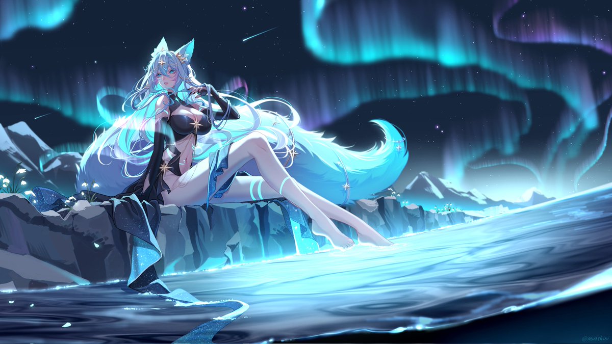 kailani_dreams's tweet photo. The nights are long and dark, but don't fear, for I have brought the dancing lights. Watch in wonder as the aurora soothes your soul, painting the sky with colors that whisper of ancient tales. Let the gentle glow calm your heart, as the shimmering ribbons of green and gold weave through the stars, a silent promise that beauty exists even in the darkest of hours.
#goddesskaiart