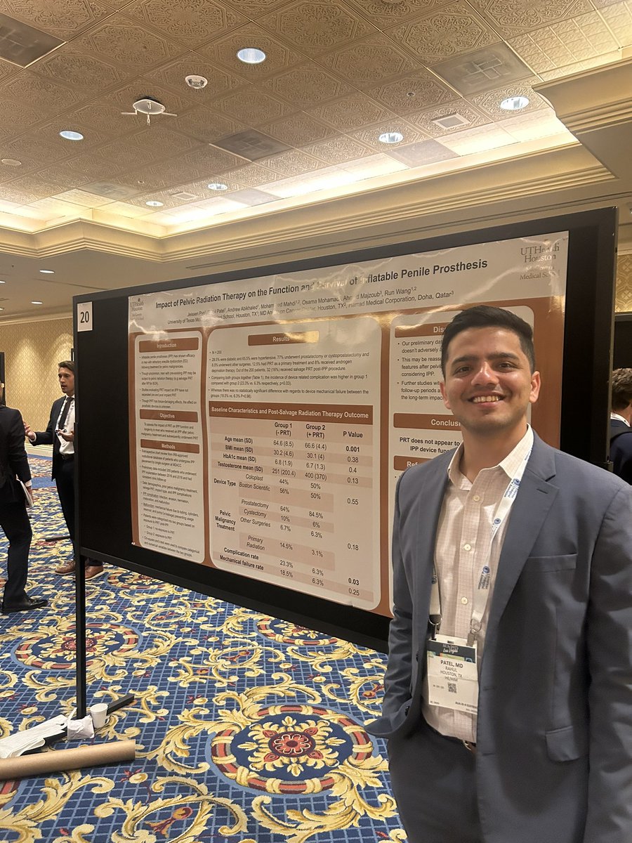 Dr. Rodrigo Donalisio (@rdonalisiomd) on Twitter photo Dr. Patel <a href="/RahulSPatel96/">Rahul Patel</a> rising star <a href="/UTHUrology/">University of Texas Houston Urology</a> PGY3 presenting the most popular poster in the Men’s health section at the <a href="/AmerUrological/">Amer. Urol. Assn.</a> #AUA2025. XRT does not affect IPP fiction or survival #UROSOME <a href="/SMSNA4Patients/">SMSNA for Patients</a> <a href="/SMSNA_ORG/">SMSNA</a> <a href="/McGovernMed/">McGovern Med School</a> <a href="/MDAndersonNews/">MD Anderson Cancer Center</a> Dr. Patel <a href="/RahulSPatel96/">Rahul Patel</a> rising star <a href="/UTHUrology/">University of Texas Houston Urology</a> PGY3 presenting the most popular poster in the Men’s health section at the <a href="/AmerUrological/">Amer. Urol. Assn.</a> #AUA2025. XRT does not affect IPP fiction or survival #UROSOME <a href="/SMSNA4Patients/">SMSNA for Patients</a> <a href="/SMSNA_ORG/">SMSNA</a> <a href="/McGovernMed/">McGovern Med School</a> <a href="/MDAndersonNews/">MD Anderson Cancer Center</a>