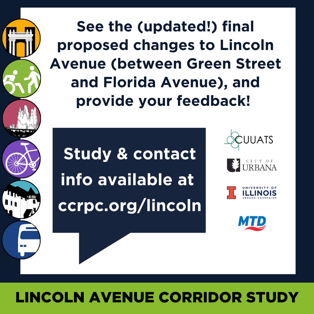 CUUATS's tweet photo. In response to public feedback, the Lincoln Avenue Corridor Study has updated its final recommendations for improving Lincoln Avenue, and we want to hear from you!

Visit https://t.co/voE5WNLCf8 to learn about the updated recommendations and how to provide feedback! https://t.co/wocpJsG4K9