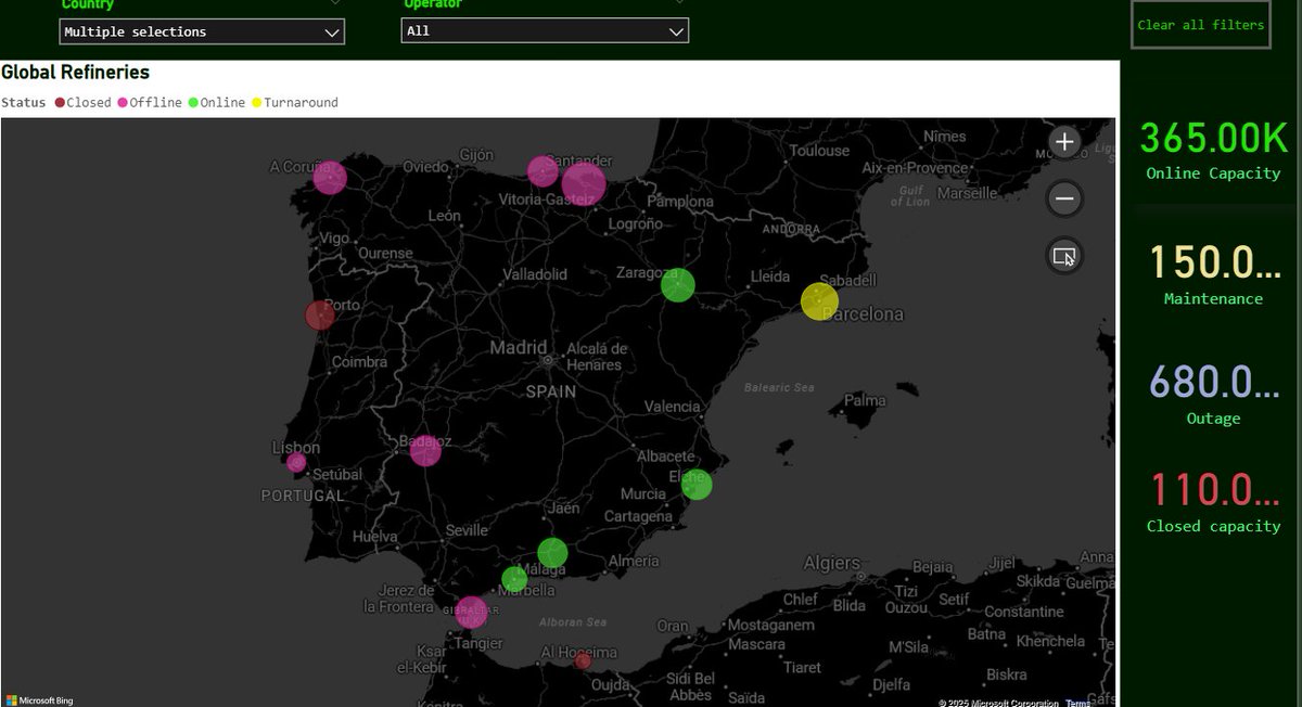 OilCfd's tweet photo. Blackout halted operations in most refineries in the peninsula. 
Sources tell me jamon iberico supply is not compromised. Crisis averted!
https://t.co/6C6Zef84gz https://t.co/Biqpxayuib