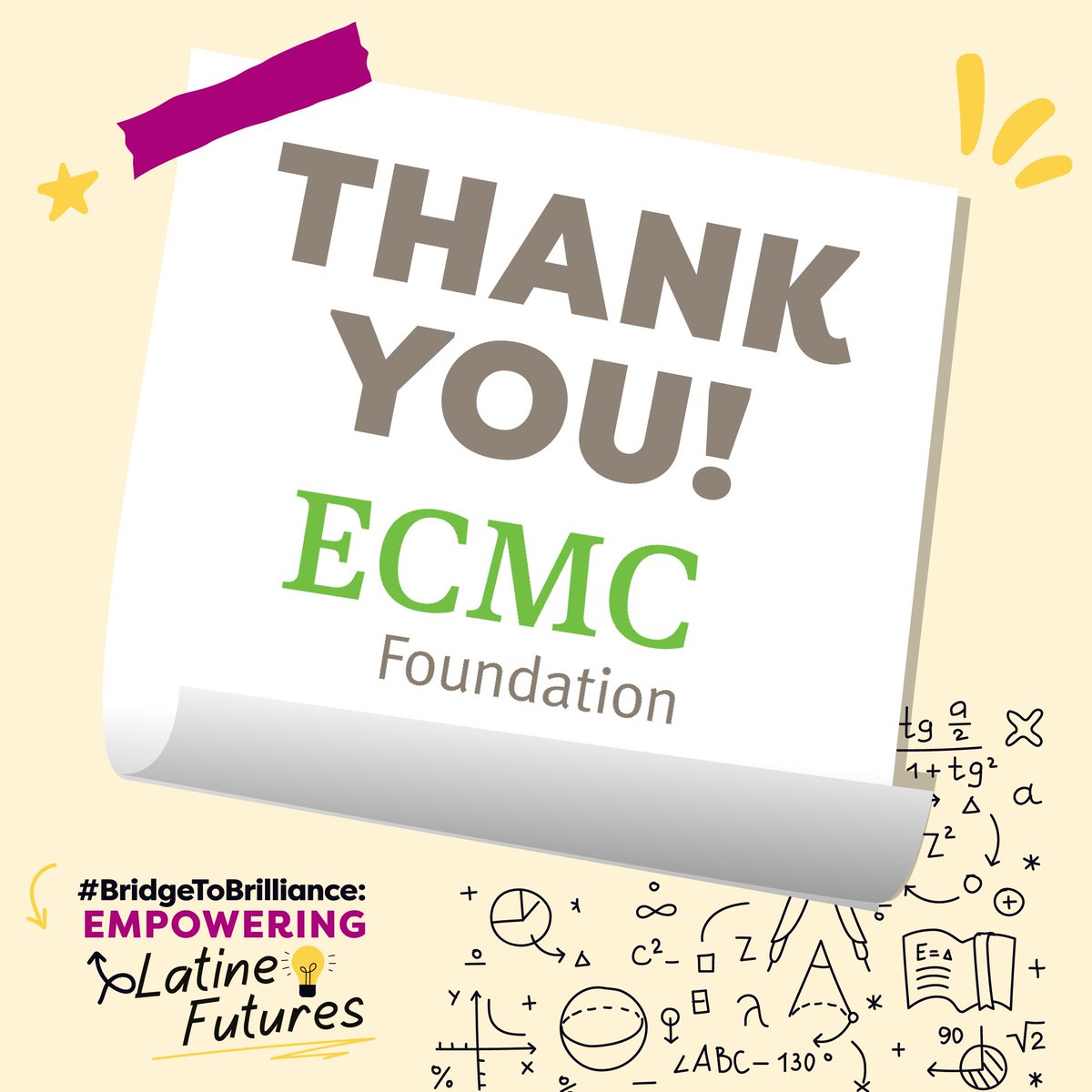 We want to give a big shoutout to the @ecmcfoundation for their contributions to #BridgeToBrilliance! Thank you for helping to guarantee that Latine youth in the US receive a quality education, paving the path for their future success 📚✏️.