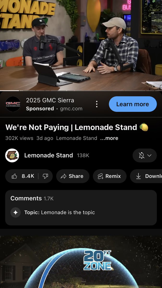 DP3theshow's tweet photo. YouTube's AI got it down @LemonadeCast https://t.co/JdiWCCmK1Y