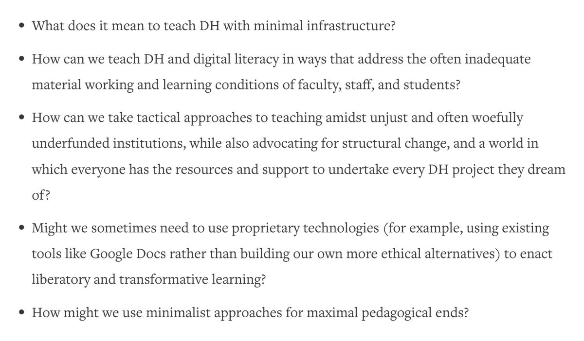 JITP has a themed issue on minimalist digital humanities pedagogy on the way and is seeking submissions from brilliant scholars (like yourself!)

The deadline for submissions is June 15

Details here: cuny.manifoldapp.org/read/jitp-call…