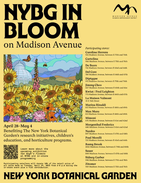 Madison Avenue BID (@madisonavebid) on Twitter photo Today marks the launch of <a href="/NYBG/">New York Botanical Garden</a> in Bloom on Madison Avenue. Enjoy floral spectacles in shop windows and floral-themed special events, supporting the Garden's research initiatives, children's education and horticulture programs. Details at madisonavenuebid.org/event/nybg-in-… Today marks the launch of <a href="/NYBG/">New York Botanical Garden</a> in Bloom on Madison Avenue. Enjoy floral spectacles in shop windows and floral-themed special events, supporting the Garden's research initiatives, children's education and horticulture programs. Details at madisonavenuebid.org/event/nybg-in-…