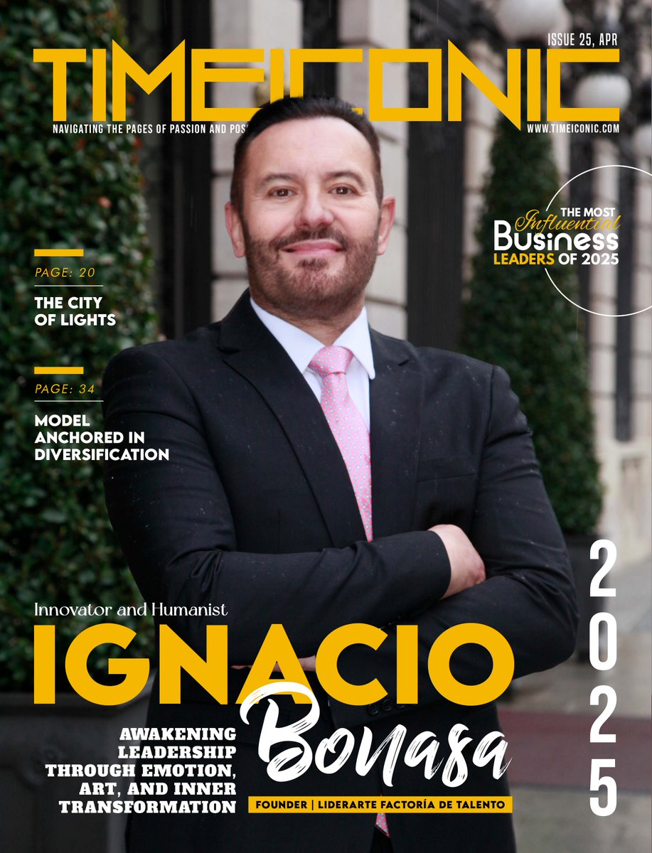 TimeIconic's tweet image. We鈥檙e honored to feature Ignacio Bonasa, Founder of LIDERARTE Factor铆a de Talento, on the cover of our latest issue: The 10 Most Influential Business Leaders of 2025
Full Story: bit.ly/4jRHvdk
Digital: bit.ly/4iE2646