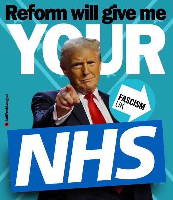 Vote reform to lose the NHS, and you’ll die if you can’t afford lifesaving healthcare, like in the US. 

And don’t think if you can afford expensive health insurance you’ll be okay, because it will likely be delayed and denied, like happens in the USA, and you’ll die anyway.