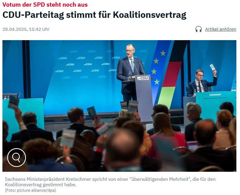 Um zu verstehen, wie niederträchtig die CDU und wie “geplant” der ganze Affenzirkus ist, solltet ihr Folgendes wissen: 

Auf dem letzten Parteitag der CDU Anfang Februar 2025 wurde über die Streichung des § 29 Abs. 8 Statut der CDU abgestimmt. 
Dieser besagt, dass zukünftig auf