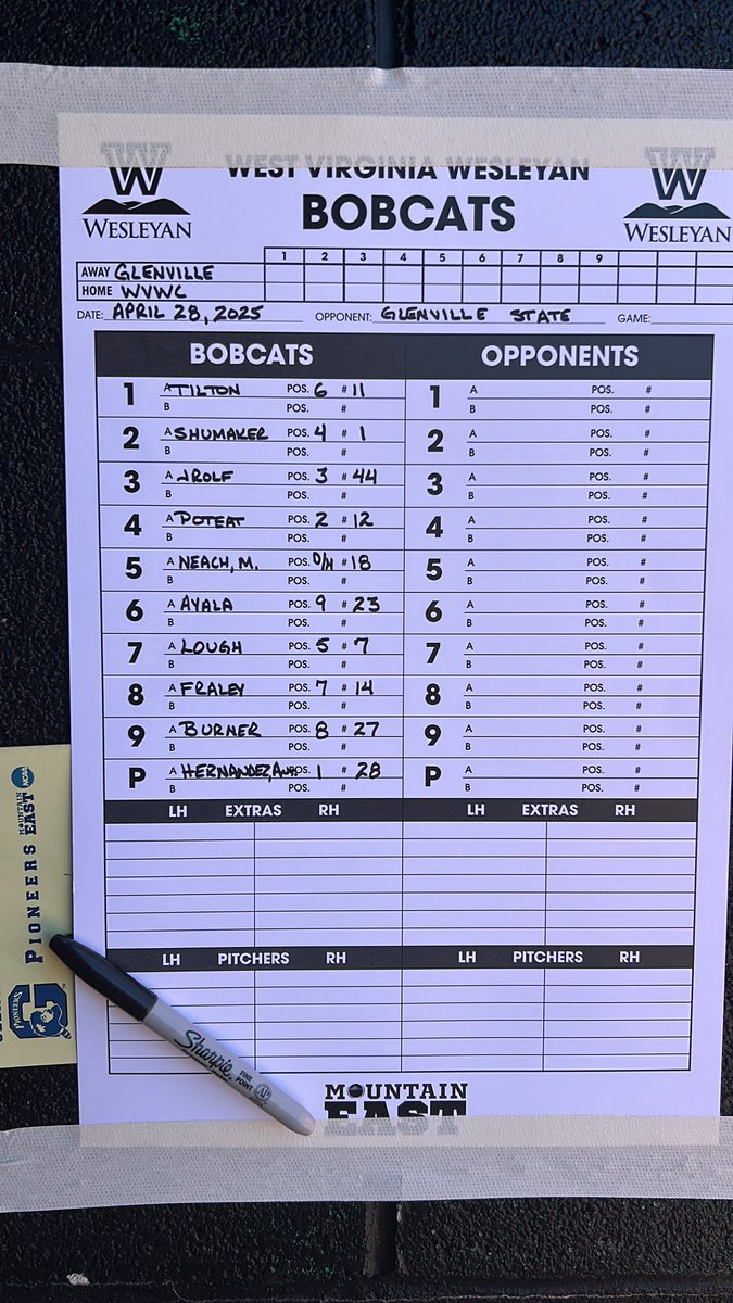 Today’s starting lineup in game 3 of the Glenville series. First pitch at 1 pm. First 10 students get a signed picture with Spring Sing Champs Ian Norris, Grant “Pres” Smith, Drew Napolean, and Alex “Big Allegations” Smith!