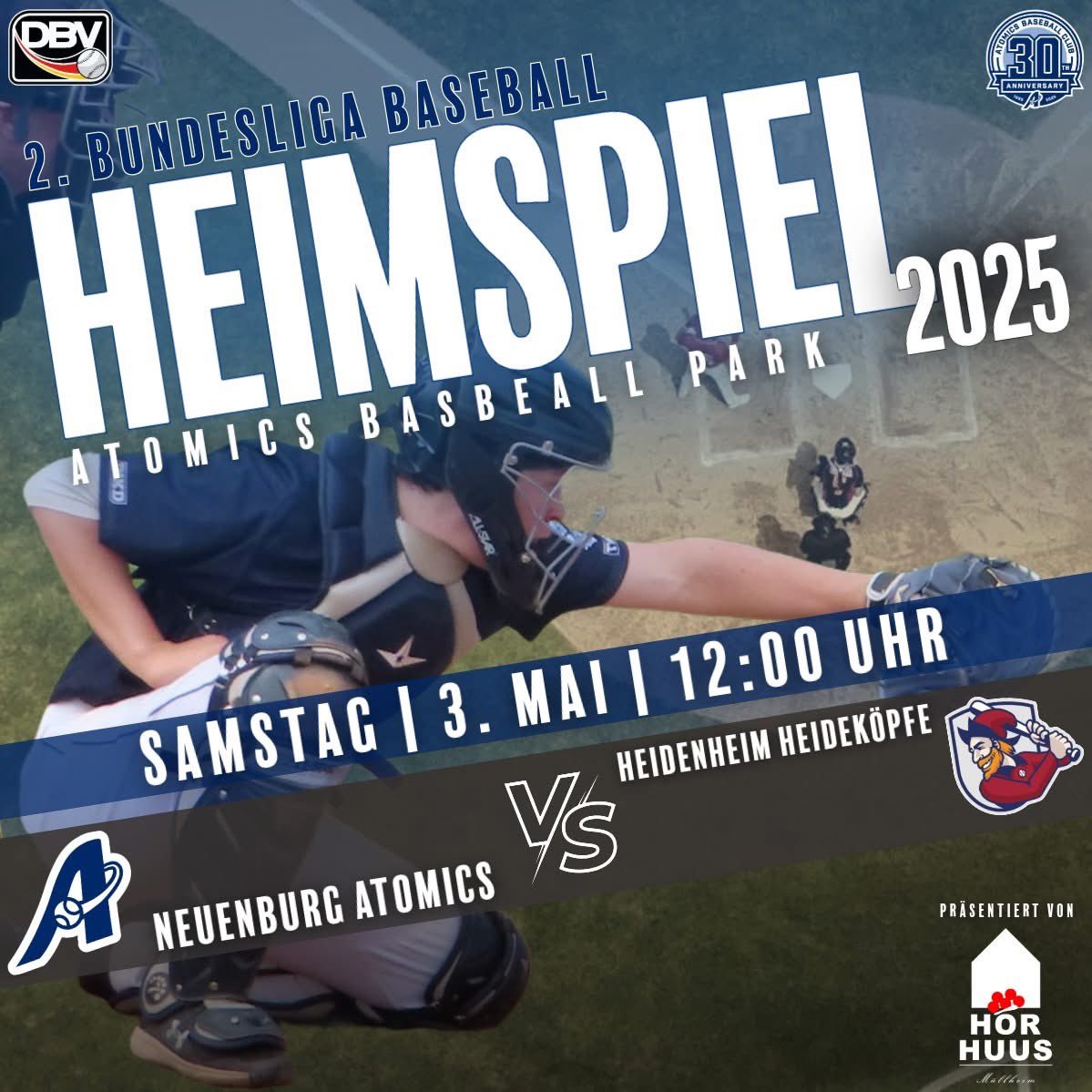atomicsbaseball's tweet photo. ⚾️ Nächstes Heimspiel in der 2. Bundesliga - Termin vormerken! 📅

Am Samstag, 03.05.2025 um 12.00 Uhr 🕛 treffen wir in der 2. Bundesliga Südwest auf die Heidenheim Heideköpfe (2 Spiele - jeweils 7 innings) https://t.co/cHm5iKZ31N