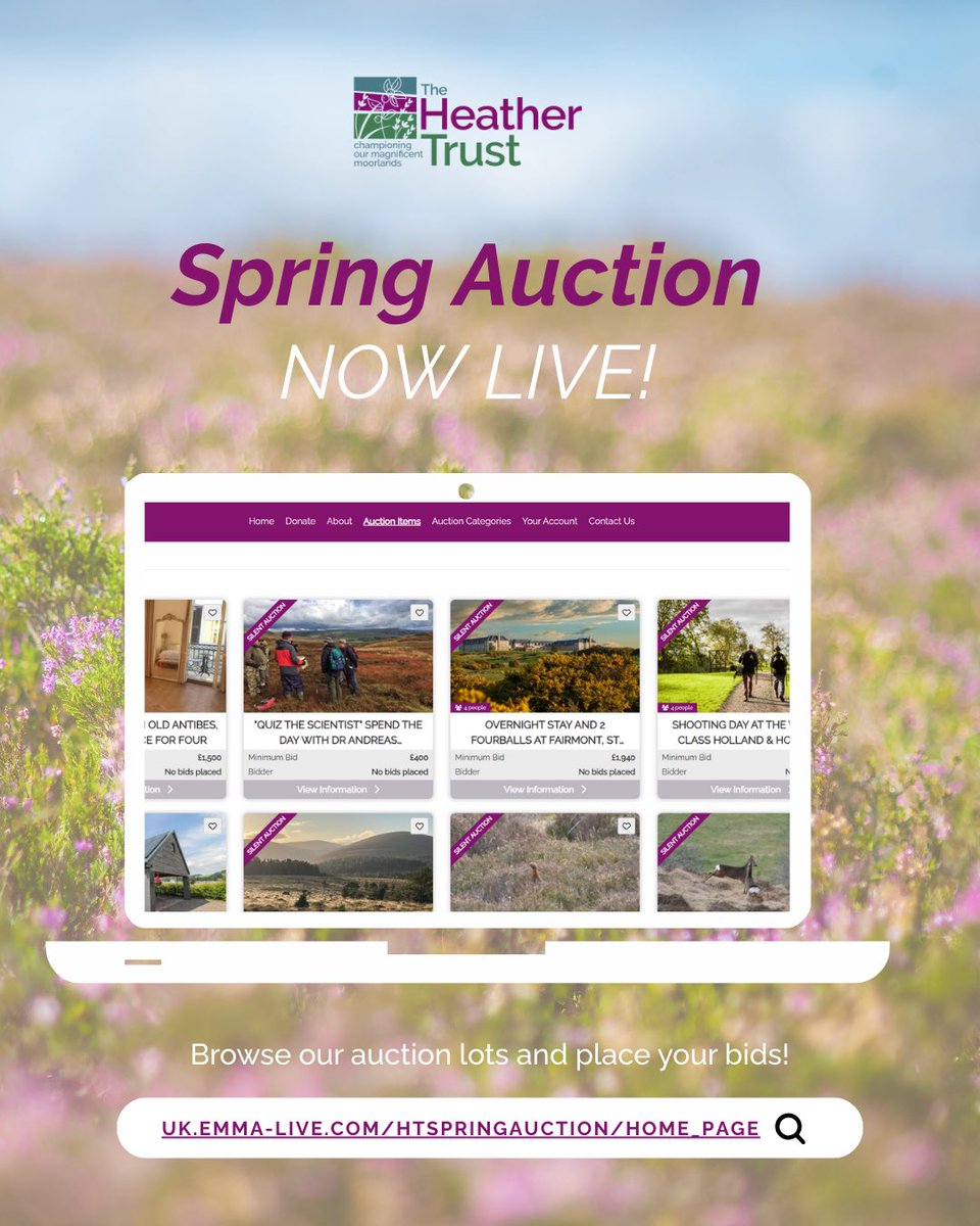 WE ARE NOW LIVE! 

Our online Spring Auction 2025 is open for bidders until the 9th of May. We have everything from sporting opportunities across the UK, to luxury getaways, artwork, and much more. 

Browse &amp; bid here: bit.ly/SpringAuction2…