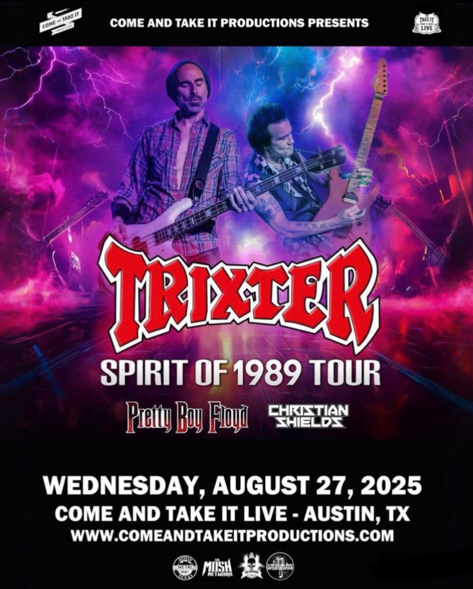 Christian Shields (@cshieldslive) on Twitter photo Just announced with <a href="/trixterrocks/">TRIXTER</a> and <a href="/PBF323/">Pretty Boy Floyd</a>! We’ll be playing <a href="/catilive/">Come And Take It Live</a> in Austin, TX on August 27th, 2025!
To get discounted tickets, choose "Local Presale" and enter the code "CHRISTIANSHIELDS" at checkout. Just announced with <a href="/trixterrocks/">TRIXTER</a> and <a href="/PBF323/">Pretty Boy Floyd</a>! We’ll be playing <a href="/catilive/">Come And Take It Live</a> in Austin, TX on August 27th, 2025!
To get discounted tickets, choose "Local Presale" and enter the code "CHRISTIANSHIELDS" at checkout.