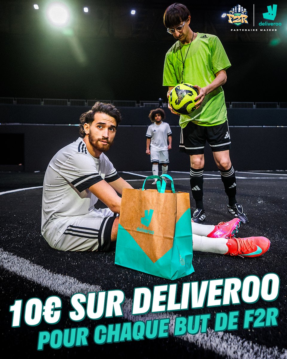 Ce soir, pour chaque but de <a href="/F2R_FR/">F2R</a> en #KingsLeague contre #Unit3d : 10€ sur Deliveroo pour l'un d'entre vous parmi les #RT ! ⚽️

On veut plein de buts ce soir pour régaler le plus de mon possible ! 🔥

Tirage au sort après le match, vers 22 heures ! 🎁