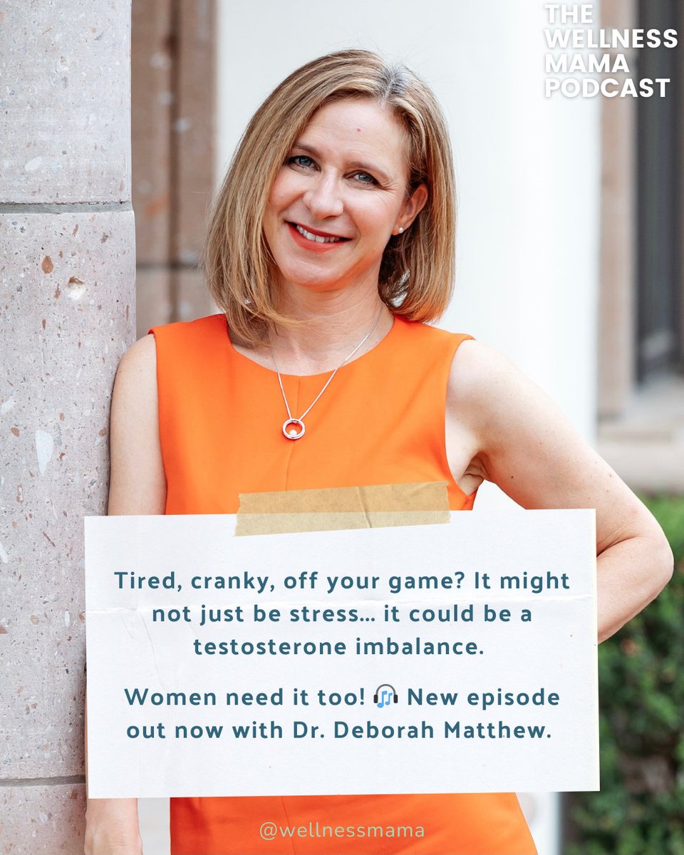 Tired, cranky, off your game? It might not just be stress... it could be a testosterone imbalance. Women need it too! 

🎧 New episode out now with Dr. Deborah Matthew ➡️ wellnessmama.com/podcast/931/

#WomensHealth #FunctionalMedicine #wellnessmamapodcast #HormoneHealth