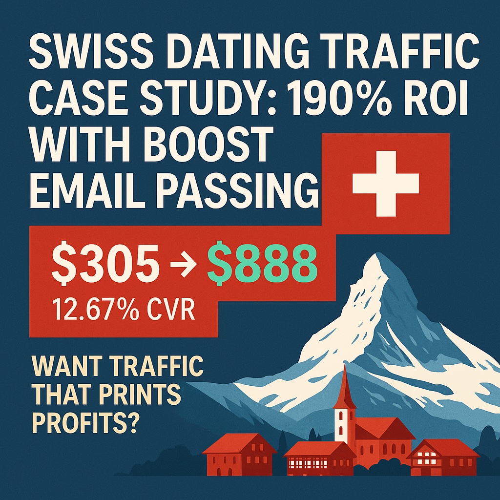 🚨 190% ROI on Swiss dating traffic 🇨🇭

✅ BOOST email passing
✅ 12.67% CVR
✅ $305 ➔ $888 profit
✅ Now live on our self-serve platform

Smart buyers are already scaling.
Stop waiting. Start launching. 🚀

👉 Full case study + launch now: vrume.com/blog/swiss-dat…

#MediaBuying