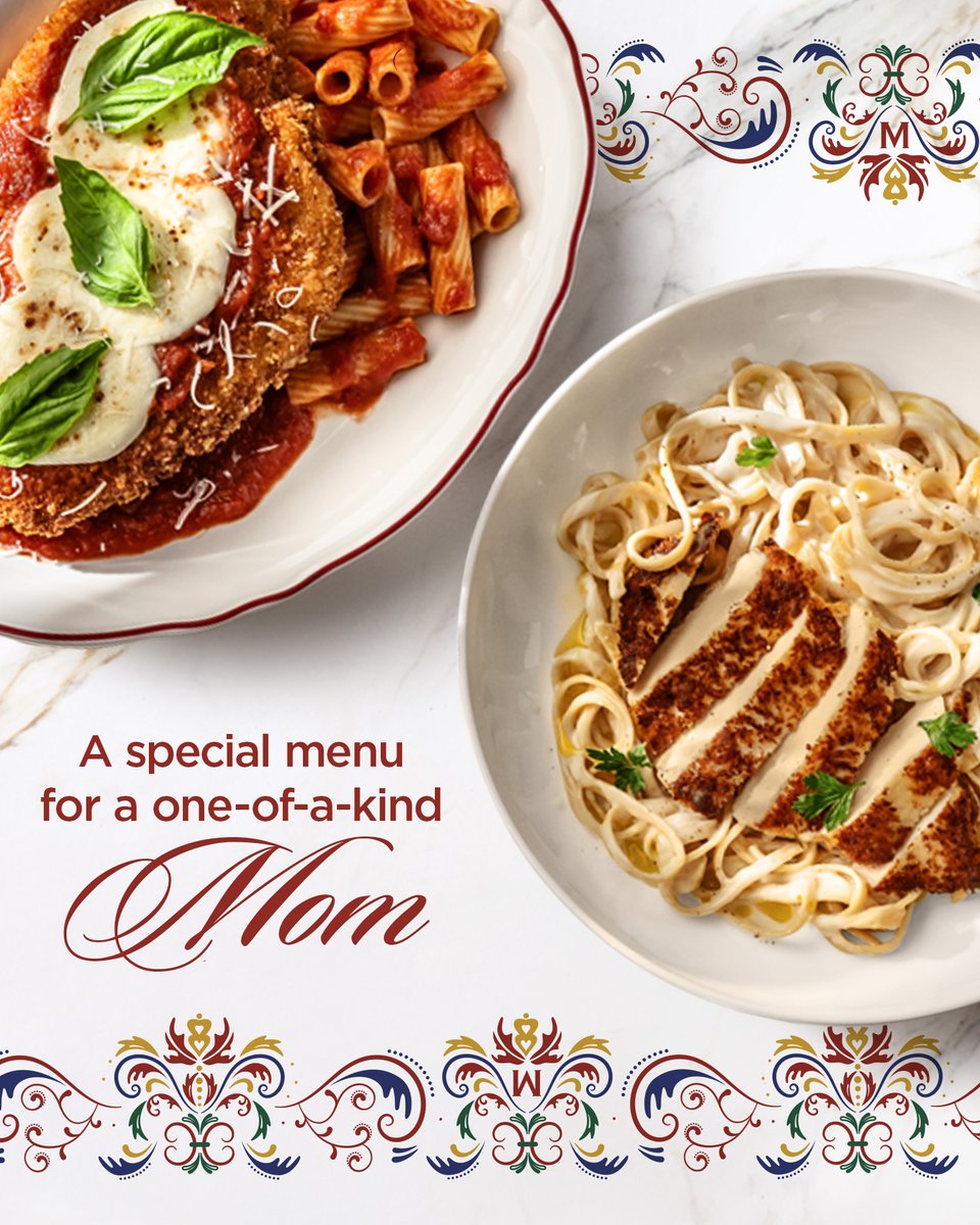 The only thing better than celebrating with the ones she loves is not having to cook for the ones she loves. Treat mom to our special Mother’s Day Family Style menu featuring new dishes like The Finest Fettuccine Alfredo or “The Grand” Chicken Parmesan.