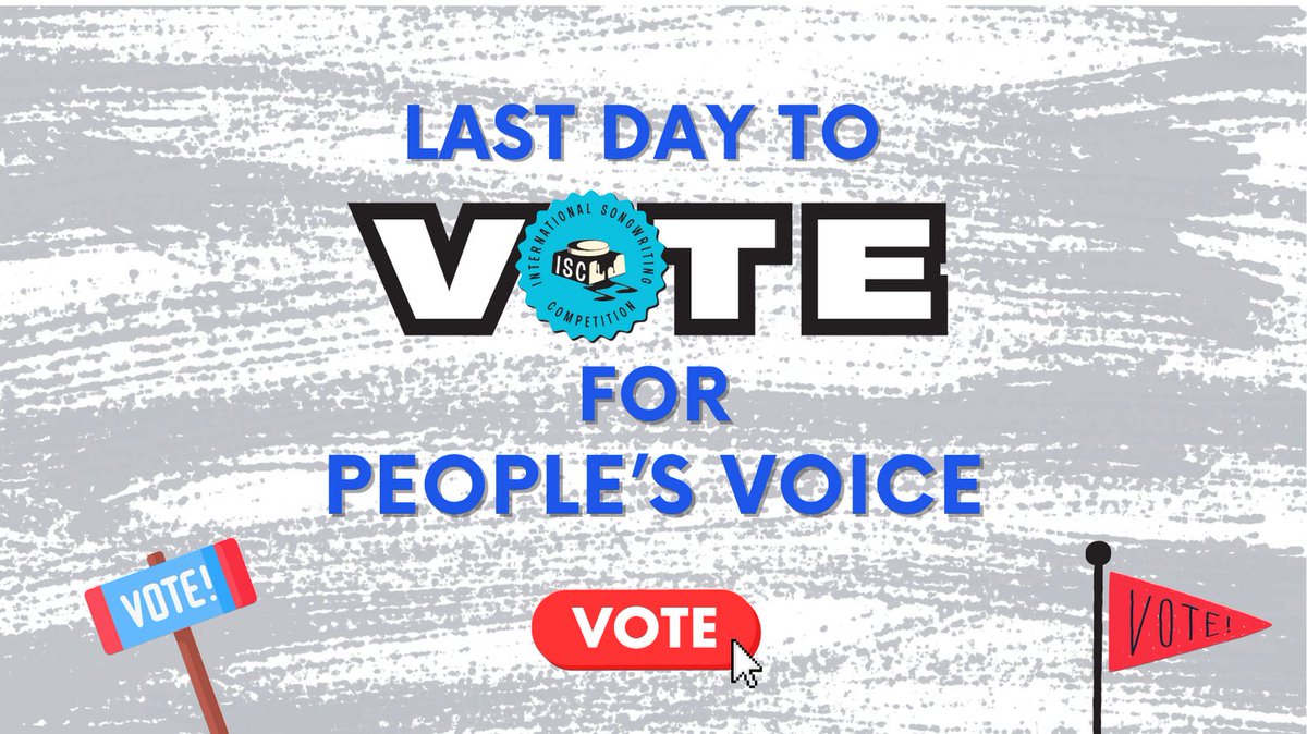 Last Chance to Vote!
Today is the final day to cast your vote for the People’s Voice Award in ISC 2024! Support your favorite artists and help crown this year’s fan favorite.  tinyurl.com/5d45h3nx
#isc24 #songwriter #singersongwriter #songwriting #vote #peoplesvoice