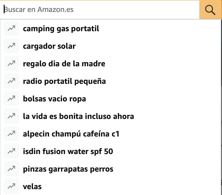 Coses que t’apareixen avui al
buscador d’amazon