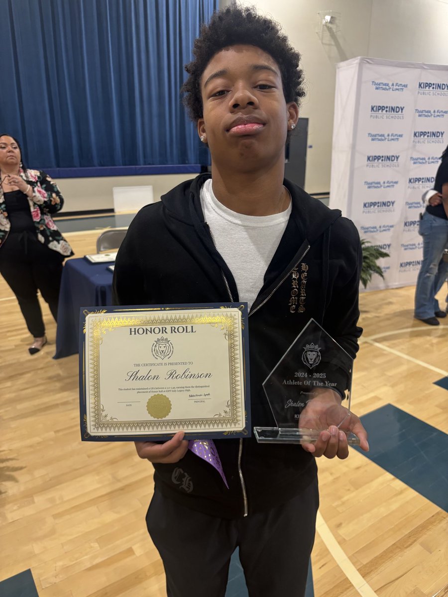 Very Proud to be recognized as this years Kipp Indy Legacy 2024-25 Athlete of the year ! 💯