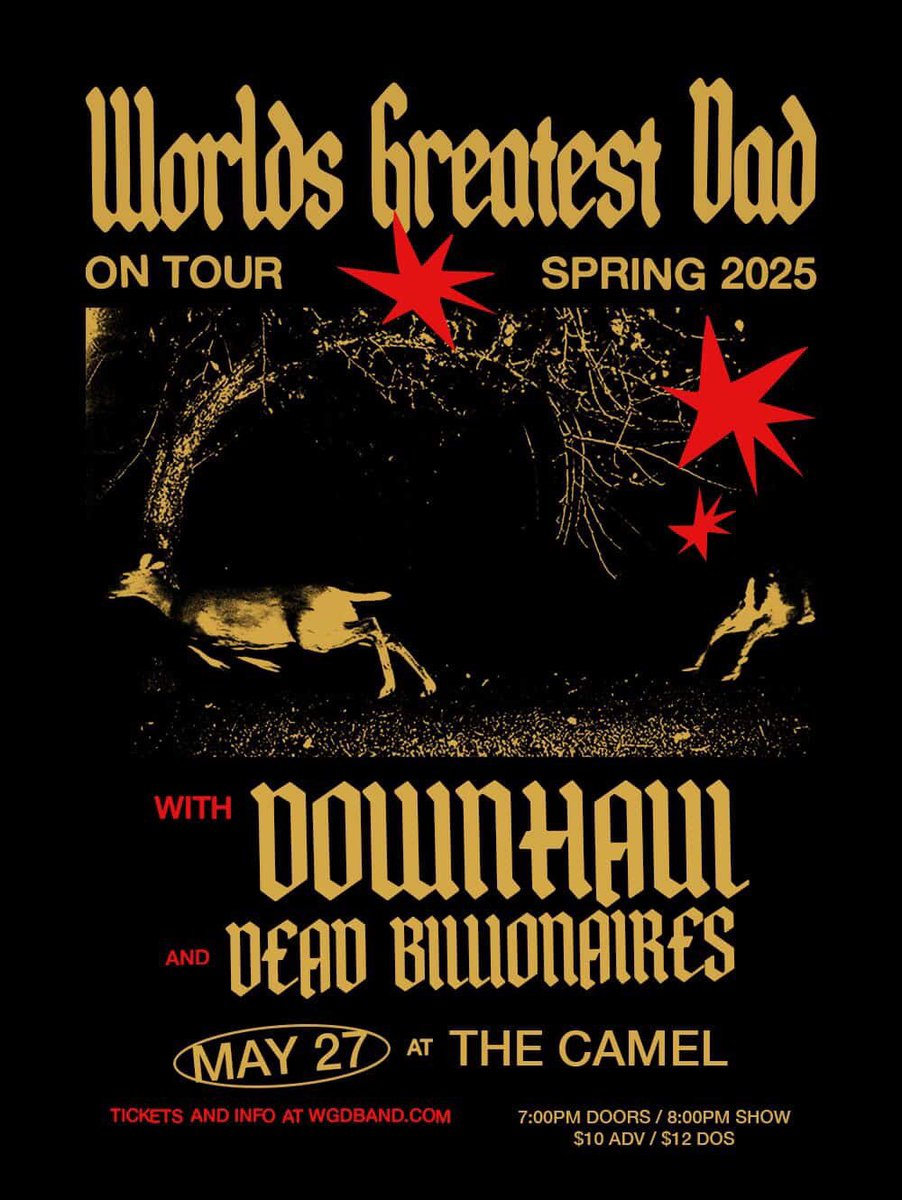 DOWNHAUL (@downhaulband) on Twitter photo JUST UNDER A MONTH OUT
PLAYING RICHMOND FOR THE FIRST TIME SINCE SEPTEMBER
SUPPORTING <a href="/wgdband/">worlds greatest dad 🍑</a> ON THEIR TOUR JUST UNDER A MONTH OUT
PLAYING RICHMOND FOR THE FIRST TIME SINCE SEPTEMBER
SUPPORTING <a href="/wgdband/">worlds greatest dad 🍑</a> ON THEIR TOUR
