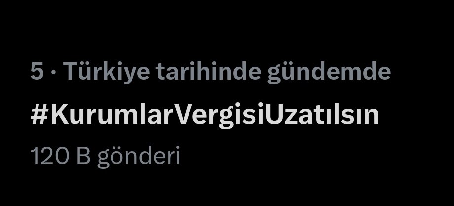 #KurumlarVergisiUzatılsın
Ve 120.000 hem de 6nSaatte.
.
Kizinca cok guzel oluyorsunuz dostlar...
Bir yandan is yapalim bir yandan tweetlere devam edelim. Birakmak yok. Bize reva goruleni milyonlar gormeli...

<a href="/MuhasebeBT/">Muhasebe Bilenler</a>
