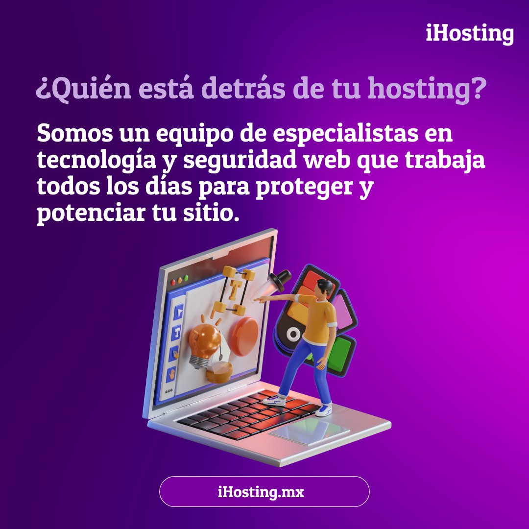iHostingMX's tweet image. Somos especialistas en tecnología y seguridad web 🌐⚡. Con soporte 24/7 y atención personalizada, protegemos y potenciamos tu sitio.
#Conócenos #EquipoiHosting #SoporteDigital