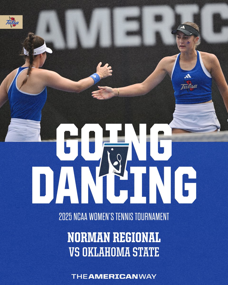 The American (@american_conf) on Twitter photo Tulsa is going dancing!๐
<a href="/TulsaWTennis/">Tulsa Women's Tennis</a> is heading to the Norman Regional and will play Oklahoma State in their first match
#AmericanWay x #AmericanTennis Tulsa is going dancing!๐
<a href="/TulsaWTennis/">Tulsa Women's Tennis</a> is heading to the Norman Regional and will play Oklahoma State in their first match
#AmericanWay x #AmericanTennis
