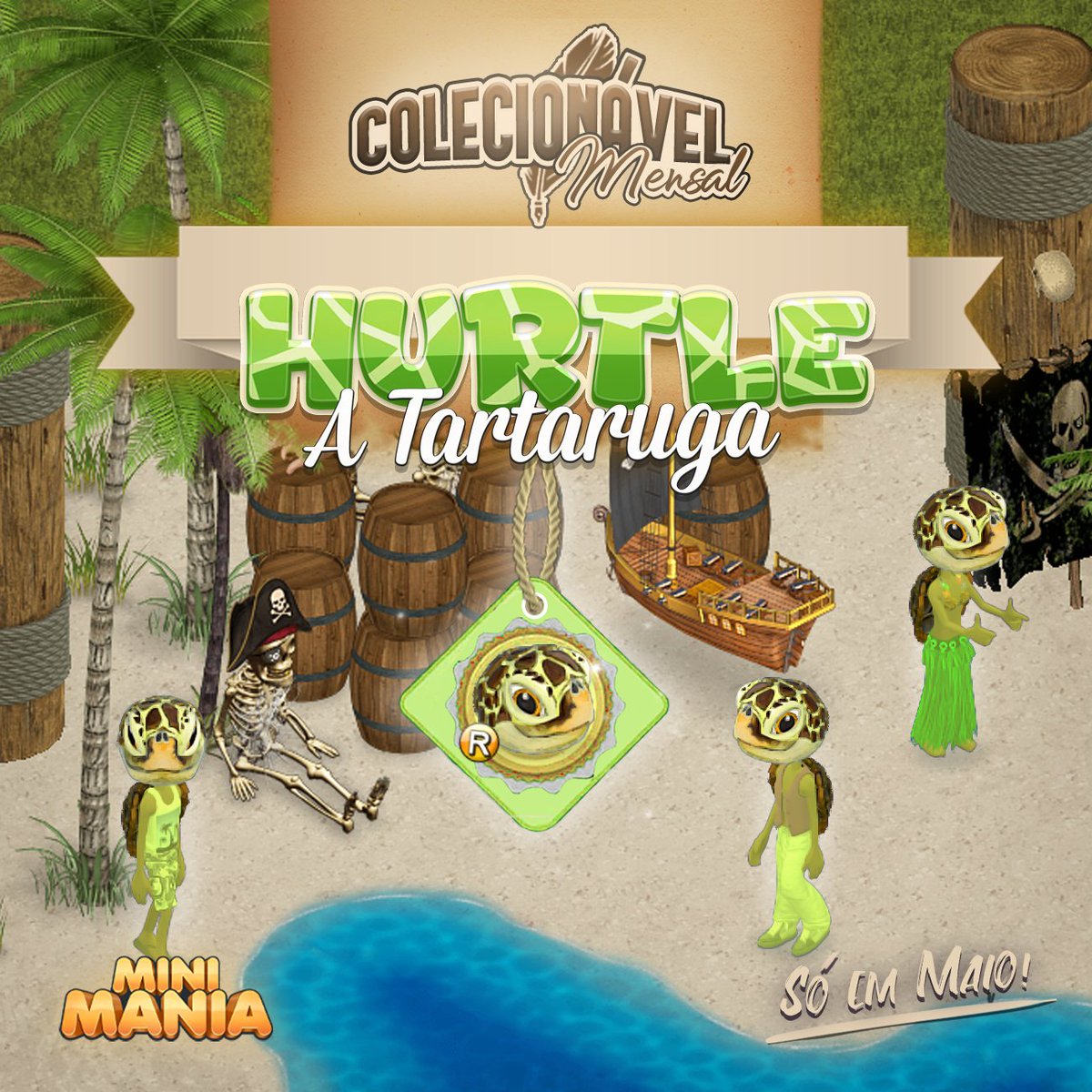 MiniManiaApp's tweet photo. Dizem que ela carrega uma casa completa em suas costas: será que é verdade? Hurtle, a Tartaruga, é o colecionável mensal de Maio! Não perca a oportunidade de garantir este raro iniciando no primeiro dia do mês (01/05).
#MiniMania #MiniManiaApp #MiniManiaAppEn #Jogo #Game https://t.co/HOk9JaGtMK