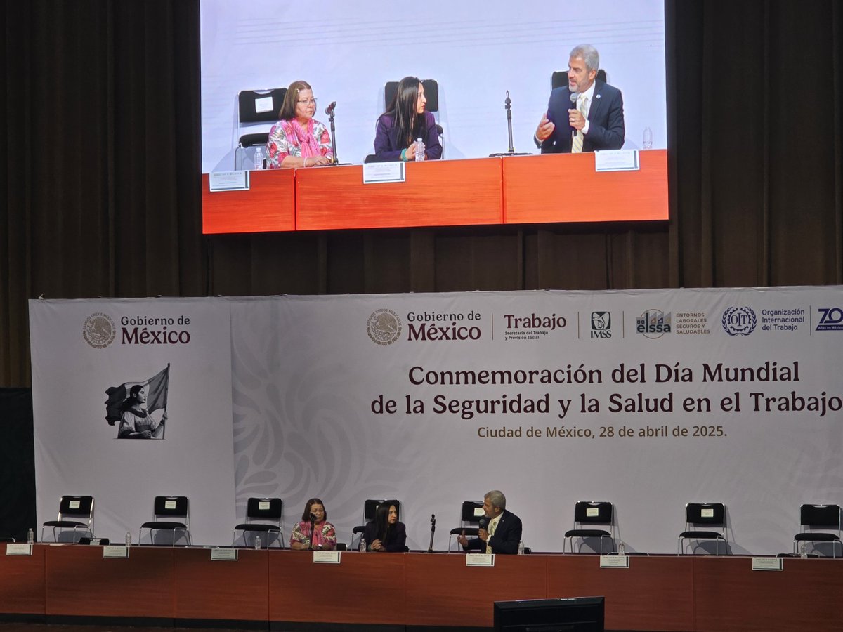 OITMexico's tweet photo. Y cerramos la conmemoración en conjunto con la @STPS_mx y el @Tu_IMSS , agradeciendo las iniciativas concretas con las que hemos estado trabajando en conjunto desde OIT para mejorar las condiciones de seguridad y salud en el trabajo de todas las personas. #DíaMundialSST https://t.co/8UEZ4er1mn