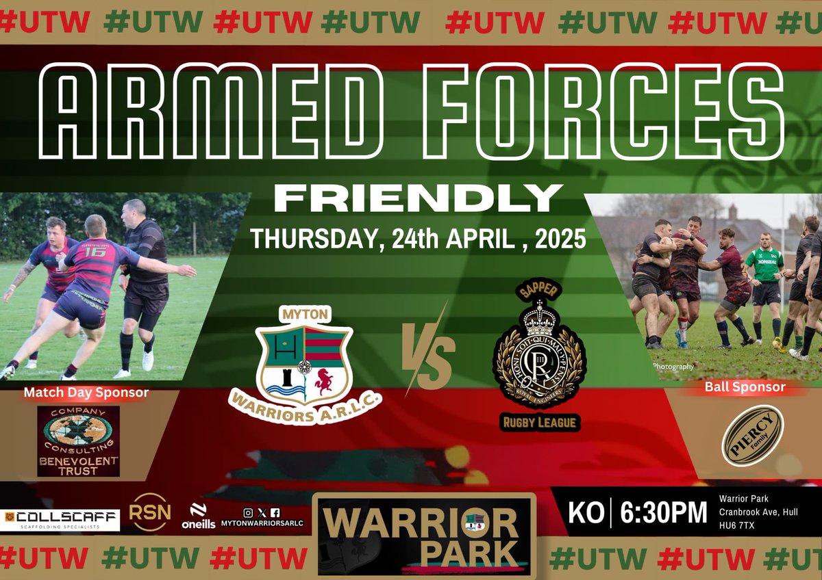 Myton Warriors ARLC (@mytonwarriors) on Twitter photo Thursday’s <a href="/ArmyRugbyLeague/">Army Rugby League</a> <a href="/Proud_Sappers/">Corps of Royal Engineers</a> Friendly Result:
<a href="/MytonWarriors/">Myton Warriors ARLC</a> 30 - 10 <a href="/SapperPower/">RERL</a>
MOM: Myton: G Romianowski
Sappers: Robinson
Thanks for the game and good luck to the Sappers for their season 💪🏼
#UpTheWarriors #RLFamily #CommunityRL Thursday’s <a href="/ArmyRugbyLeague/">Army Rugby League</a> <a href="/Proud_Sappers/">Corps of Royal Engineers</a> Friendly Result:
<a href="/MytonWarriors/">Myton Warriors ARLC</a> 30 - 10 <a href="/SapperPower/">RERL</a>
MOM: Myton: G Romianowski
Sappers: Robinson
Thanks for the game and good luck to the Sappers for their season 💪🏼
#UpTheWarriors #RLFamily #CommunityRL