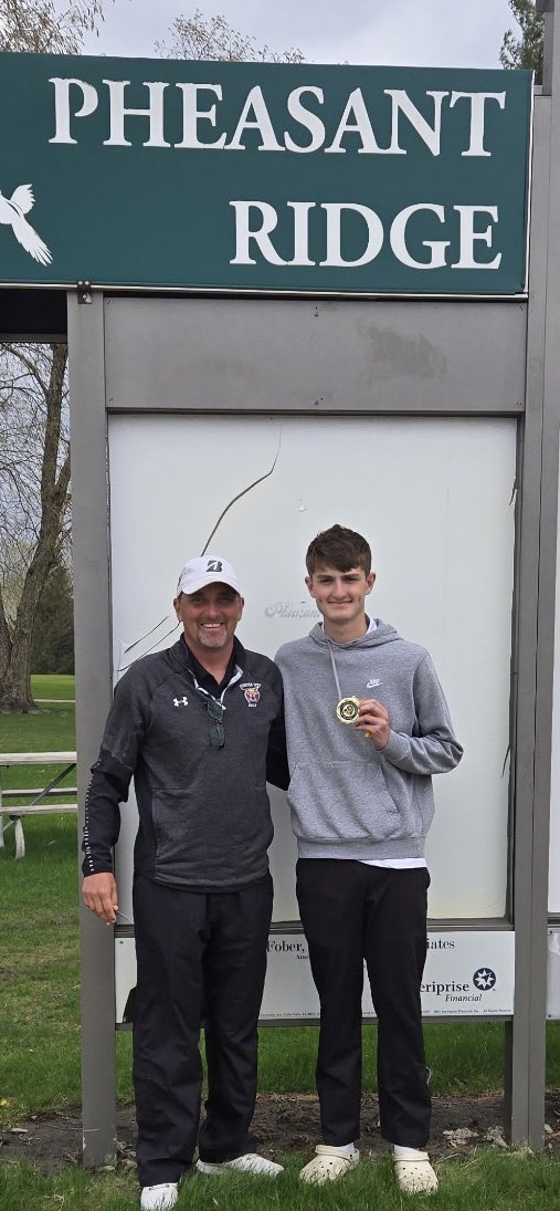 Congrats to Cole Miller.  Cole finished 1st at Pheasants Ridge in Cedar Falls with a 76.