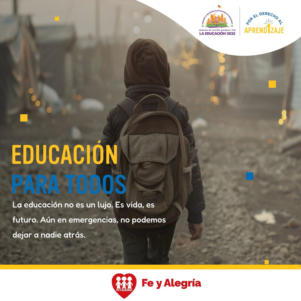 📚🌍 En medio de la guerra, del miedo o la catástrofe, hay un derecho que resiste: el aprendizaje.
Esta semana, más de 100 países nos unimos en la Semana de Acción Mundial por la Educación para  proteger la educación en situaciones de emergencia. El aprendizaje no puede esperar.