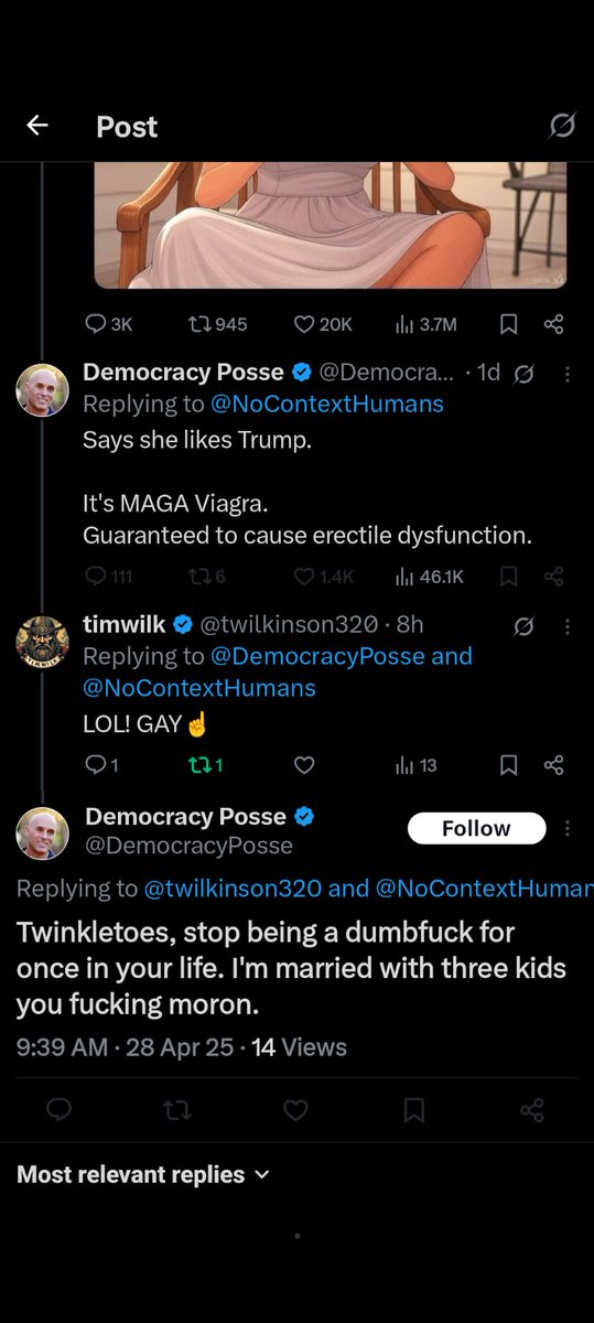 1. I don't think you get how Viagra works!
2. If you're married why you commenting on what turns you off in women?
3. Feel bad for your kids!