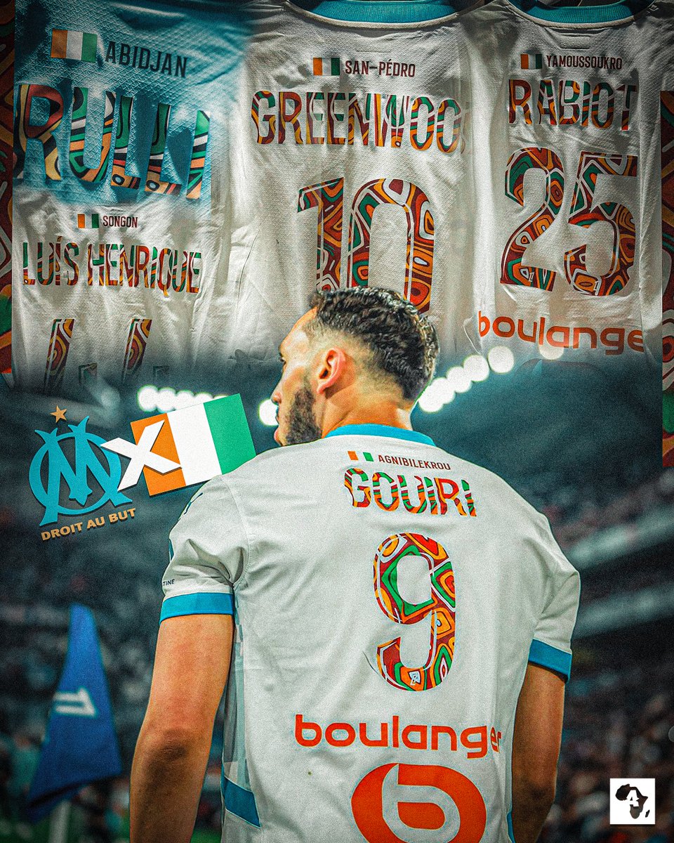 ActuFootAfrique's tweet photo. Hier, l’OM a floqué ses maillots avec les couleurs de la 𝗖𝗢̂𝗧𝗘 𝗗’𝗜𝗩𝗢𝗜𝗥𝗘 et des noms de villes 𝗜𝗩𝗢𝗜𝗥𝗜𝗘𝗡𝗡𝗘𝗦 après son partenariat avec « Sublime Côte d’Ivoire ». 🇨🇮😮‍💨

L’OM, c’est l’Afrique ! 🌍🩵🫂 https://t.co/b37IkN7Wsv