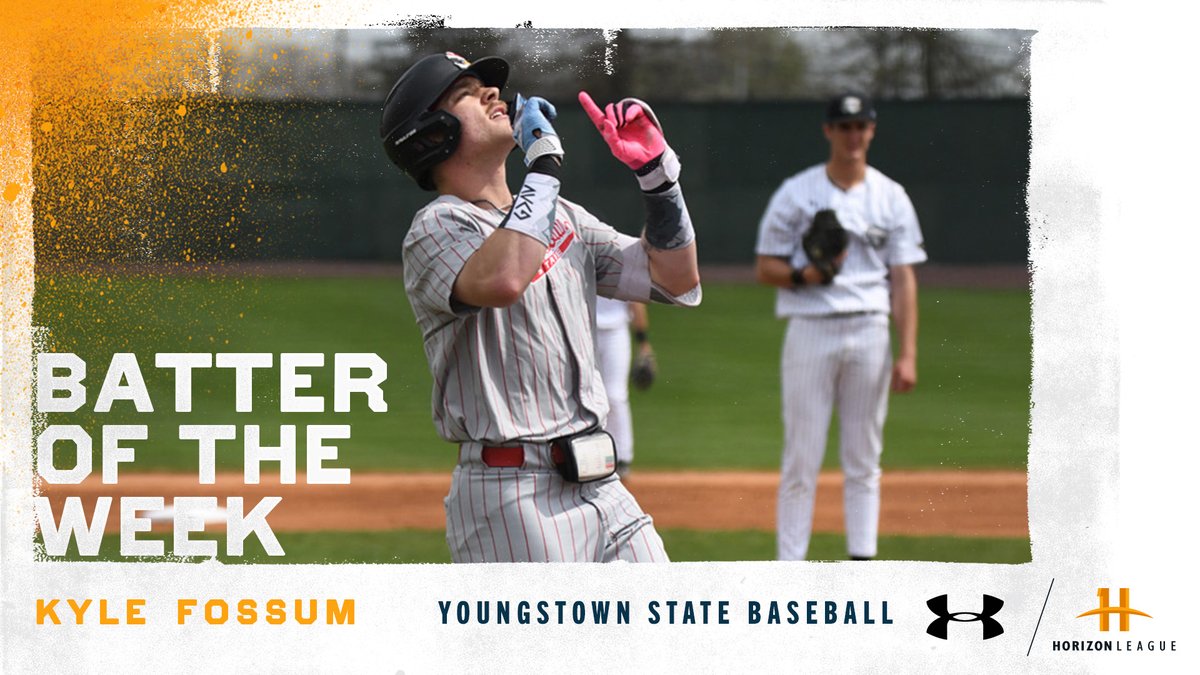 Horizon League (@horizonleague) on Twitter photo Our <a href="/UnderArmour/">Under Armour</a> #HLBASE Batter of the Week is Kyle Fossum (<a href="/fossum_kyle2/">Kyle Fossum</a>) of <a href="/YSUBaseball/">YSU Baseball ๐ง</a>!
โพ๏ธ: horizonleague.org/news/2025/4/28โฆ
#OurHorizon๐ Our <a href="/UnderArmour/">Under Armour</a> #HLBASE Batter of the Week is Kyle Fossum (<a href="/fossum_kyle2/">Kyle Fossum</a>) of <a href="/YSUBaseball/">YSU Baseball ๐ง</a>!
โพ๏ธ: horizonleague.org/news/2025/4/28โฆ
#OurHorizon๐
