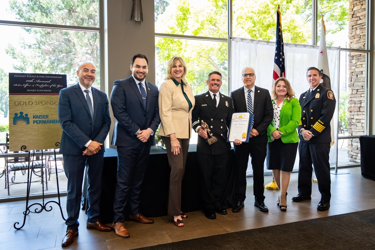 The Downey Police and Fire Foundation hosted its 11th annual Police Officer and Firefighter of the Year Awards Luncheon, honoring Police Sergeant Sy and Fire Captain Halbmaier. Congratulations to both recipients on this achievement.

#CityofDowney #DowneyCA