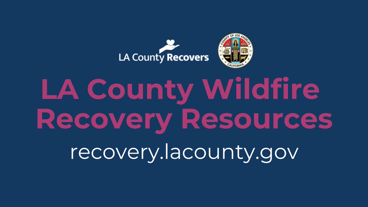 If you've been affected by the recent wildfires in LA County and need support during this difficult time, visit recovery.lacounty.gov to access wildfire recovery resources and assistance.