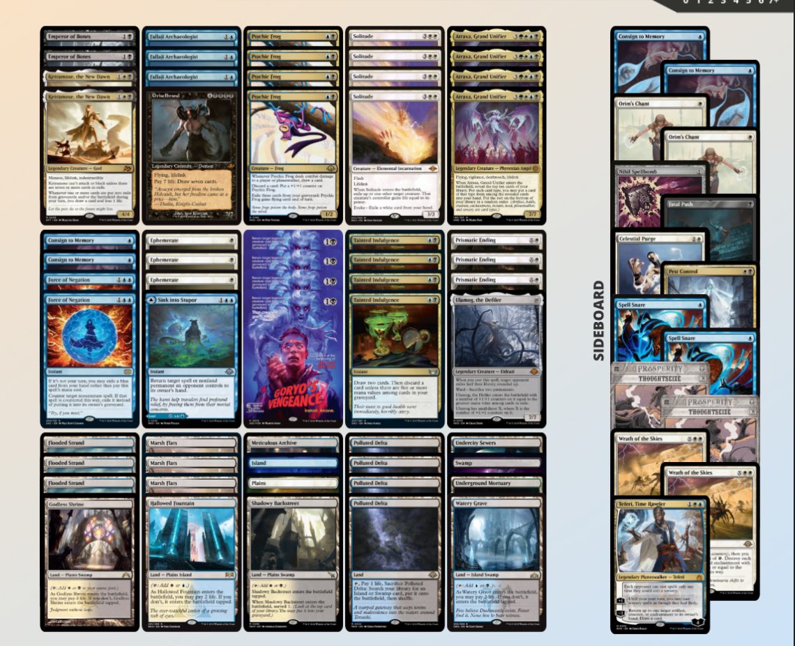 GiulioS_'s tweet photo. Can't believe it! Qualified for the Antwerp RC piloting #Goryo! With this creature-based meta, the deck felt insane. So hyped!

Mill 🌝🌝
Storm 🌚🌝🌝
Burn 🌝🌝
Eldrazi 🌝🌝
ID
ID
Top8: Mono R Prowess 🌝🌚🌝
Semifinal: Affinity 🌝🌚🌝
Final: UR Prowess 🌚🌝🌝

#mtg #modern https://t.co/l1dXML4tdn