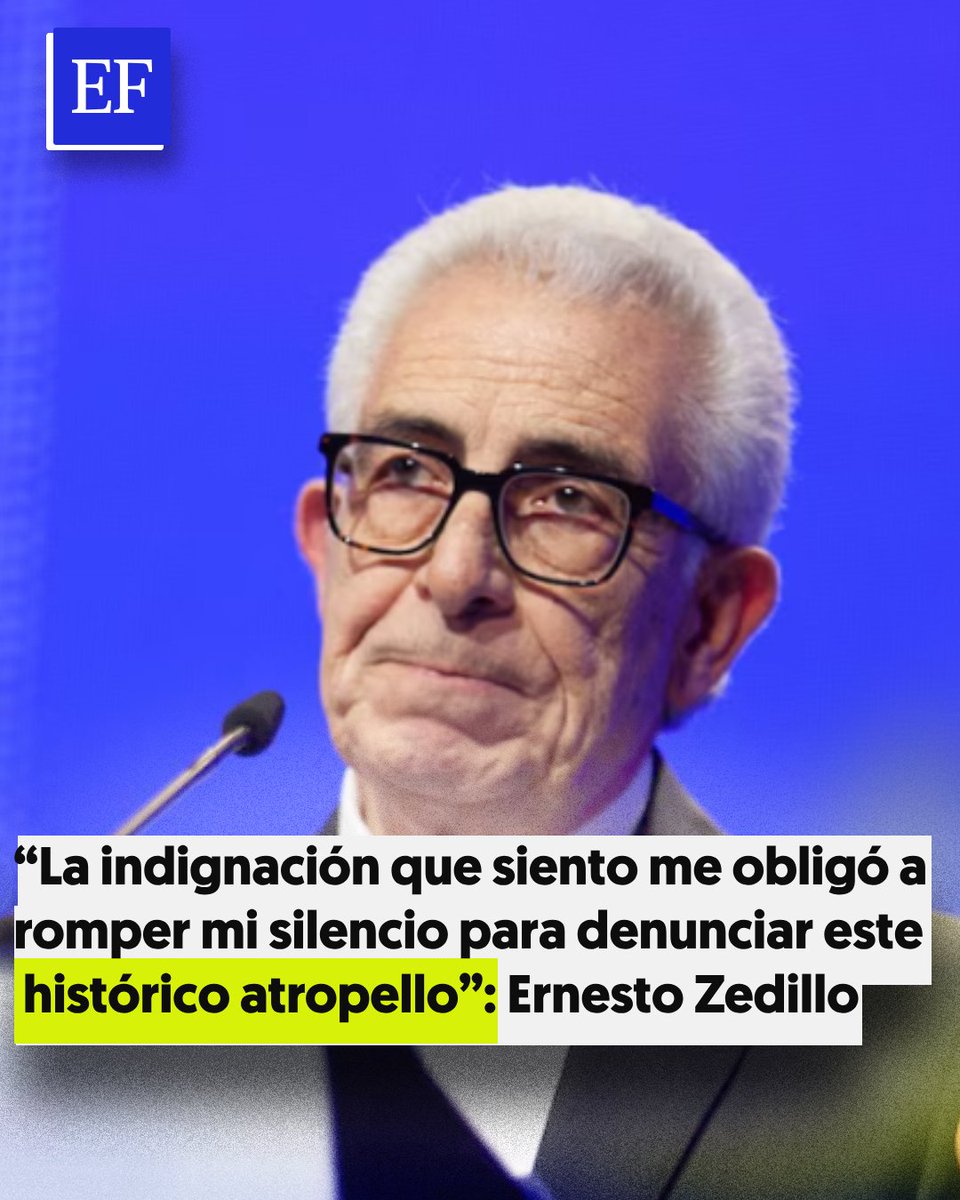 ElFinanciero_Mx's tweet photo. 🗣️ A pesar de su decisión de no hablar públicamente sobre los acontecimientos políticos del país, Ernesto Zedillo, expresidente de México, lanzó una fuerte crítica contra la elección al Poder Judicial

https://t.co/vtxlfW9HDC https://t.co/MObqHjHaau