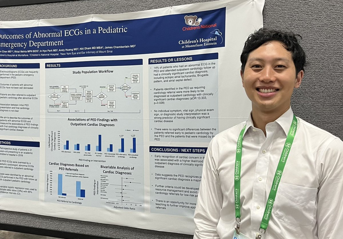 cabanam's tweet image. Children’s Hospital at Montefiore (#CHAM) Pediatrics Resident Dr Leon Chen presents his work on#EKGs ordered in a pediatric ED at #PAS2025. He’s headed to @YalePediatricEM for his Peds #EmergencyMedicine fellowship! #CHAMily @i_jsmiles @DrFerdowsi