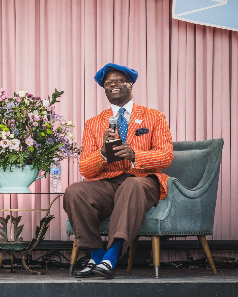 goodwoodrevival's tweet photo. An appreciation post for Dandy Wellington's 2024 #GoodwoodRevival outfits. Our sharp-dressed Revival Ambassador combines colourful suits with refined accessories, taking to the #RevivalStyle Stage to interview our esteemed guests and #BestDressed contestants. Which of Dandy's outfits inspires your style the most?