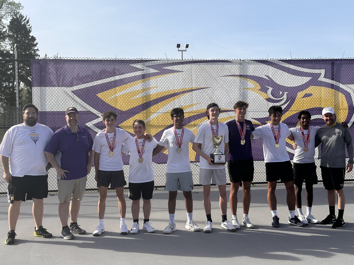 avoneagles's tweet photo. Congratulations Boys Tennis!  SWC Champions! Six-Peat! 🏆🏆🏆🏆🏆🏆 https://t.co/USQ5X3LPcv