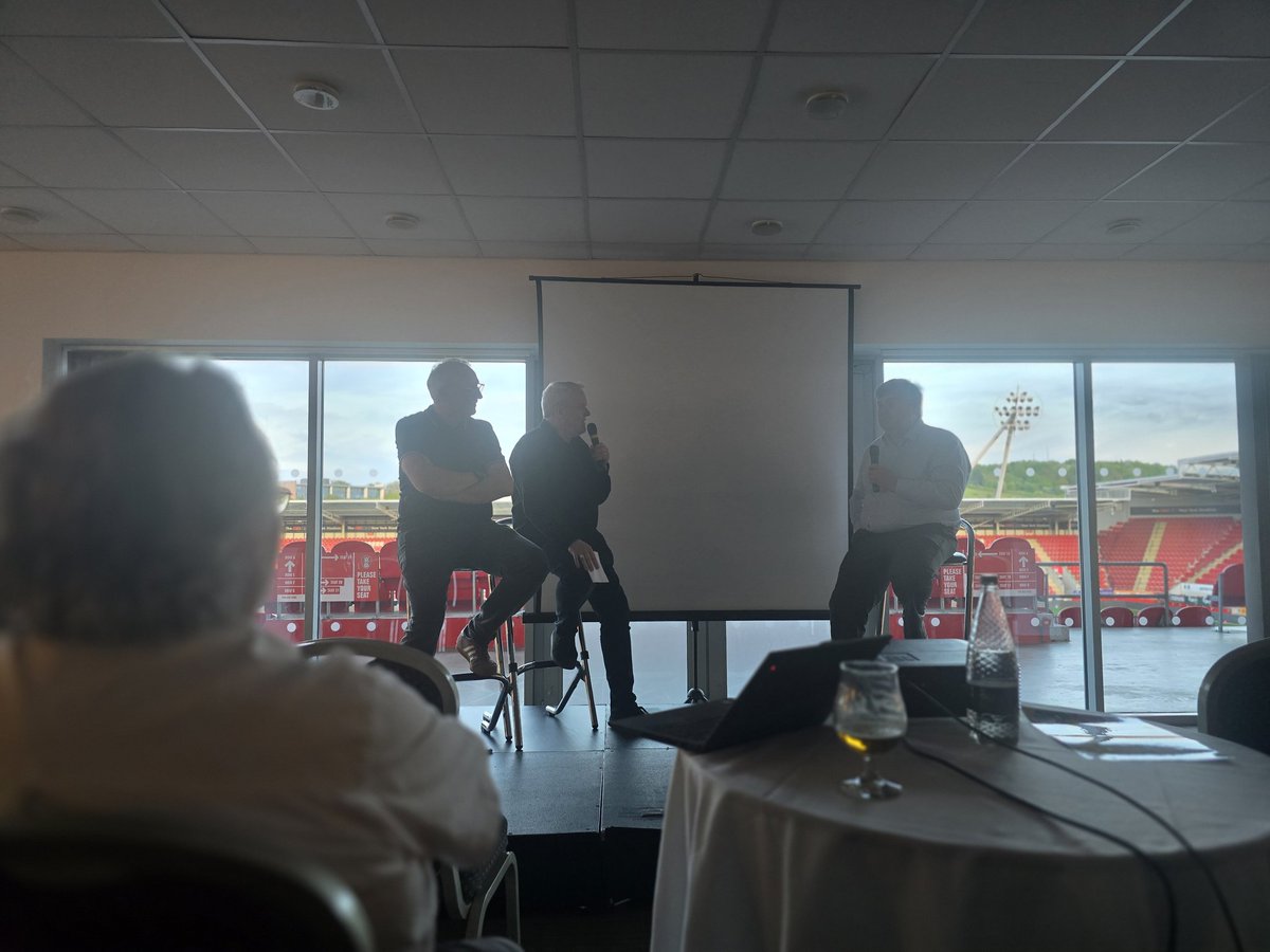 Great night at <a href="/POF_POD/">The Price of Football Podcast</a> live @ <a href="/RotherhamUnited/">Rotherham United</a> . Lovely to meet <a href="/kevinhunterday/">Kevin Hunter Day</a> and <a href="/KieranMaguire/">Kieran Maguire</a> in person along with their lovely guest <a href="/JohnCroot1/">John Croot</a> CEO of <a href="/ChesterfieldFC/">Chesterfield FC</a>