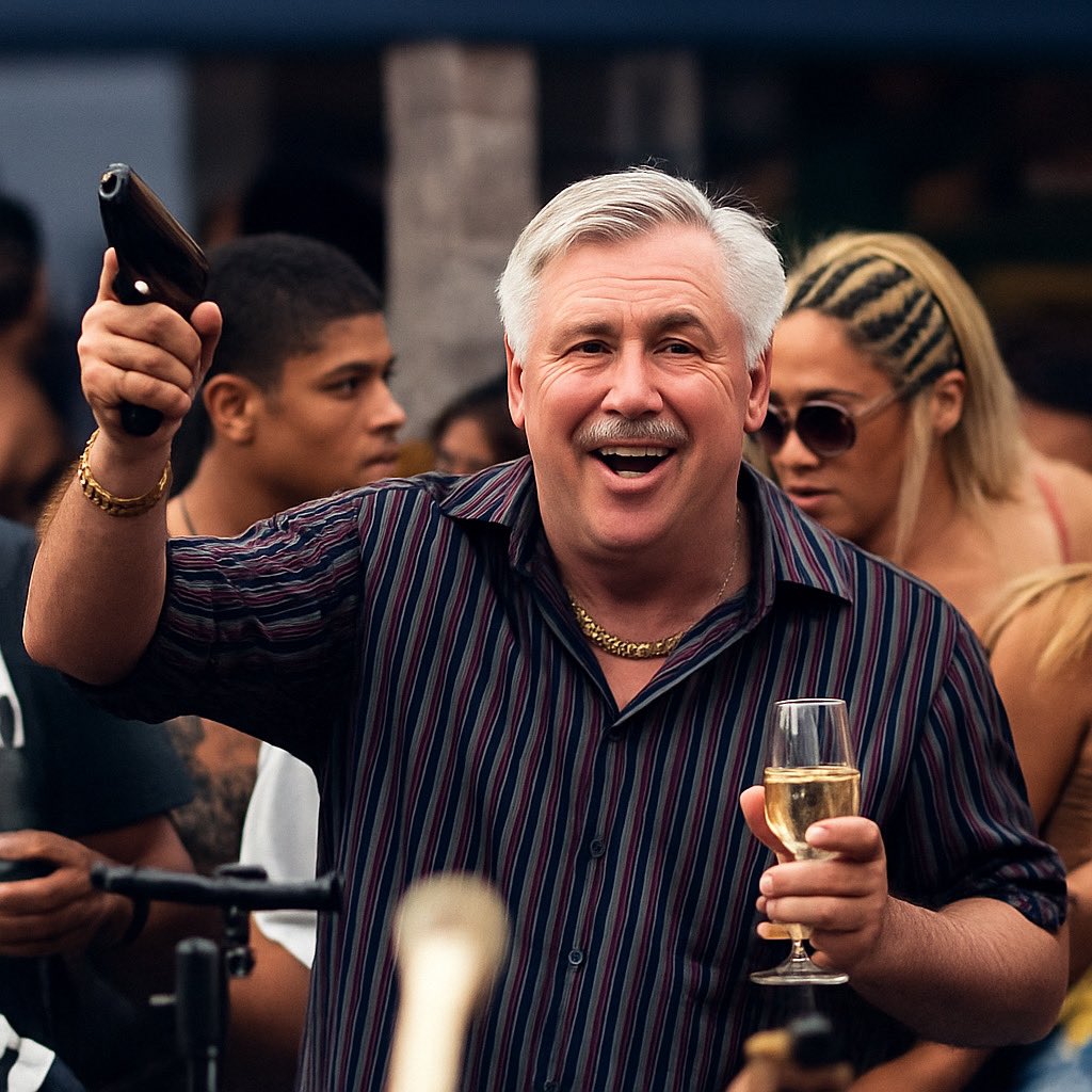 tocanojotta's tweet photo. Ancelotti depois de 3 meses no Brasil 

#Ancelotti #Brasil #Brazil https://t.co/RQX2zESQPd