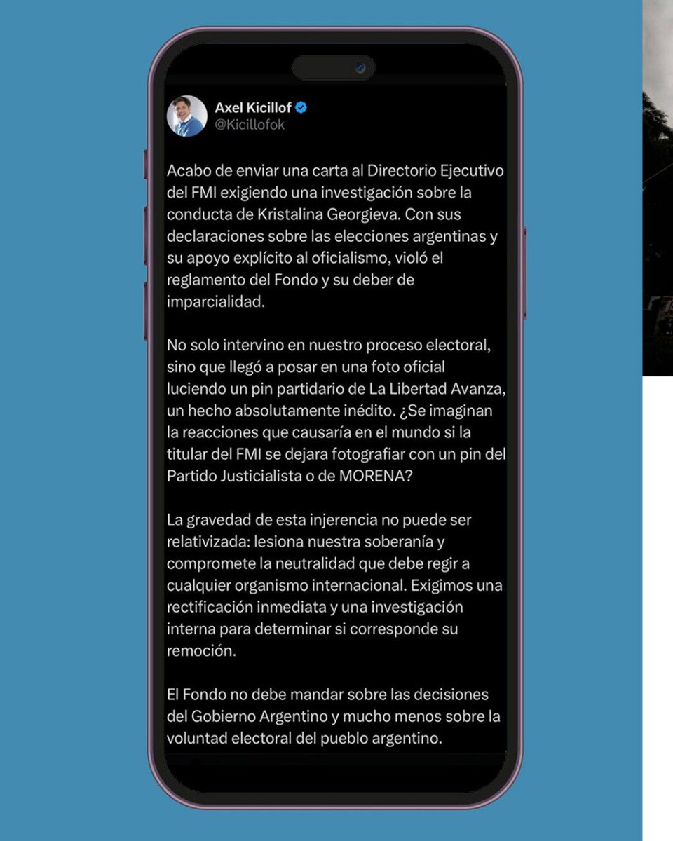 PatriayFuturoAR's tweet photo. 🦅• Otra vez el Fondo, violando los estatutos del Fondo.

La deuda es ilegitima, ilegal e impagable.

Fondo o Futuro.

#ArgentinaOFMI https://t.co/rHfJ9zyiOd