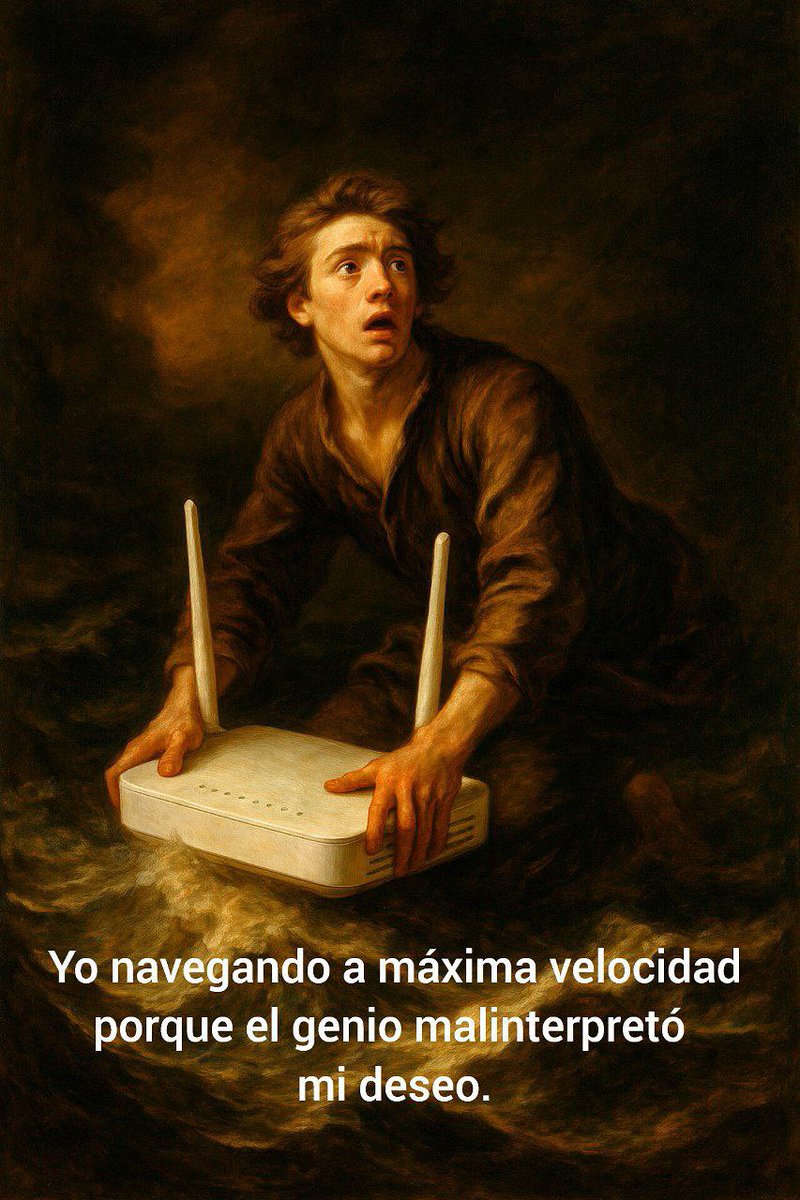 Contraloria_MX's tweet image. Le pedí al genio navegar a toda velocidad... 🚀🌊 Ahora estoy surfeando literal en la azotea. 🌪😂

#InternetRápido #GenioMalInterpretado #ModoTurbo