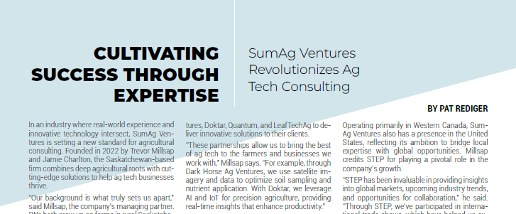 STEP (@sasktrade) on Twitter photo In an industry where real-world experience and innovative technology intersect, <a href="/sumag_ventures/">SumAg Ventures</a> is setting a new standard for #ag consulting. 🚜🌱
Discover how SumAg Ventures is elevating #agtech business on pg. 15 of #GlobalVentures: sasktrade.com/global-venture… In an industry where real-world experience and innovative technology intersect, <a href="/sumag_ventures/">SumAg Ventures</a> is setting a new standard for #ag consulting. 🚜🌱
Discover how SumAg Ventures is elevating #agtech business on pg. 15 of #GlobalVentures: sasktrade.com/global-venture…