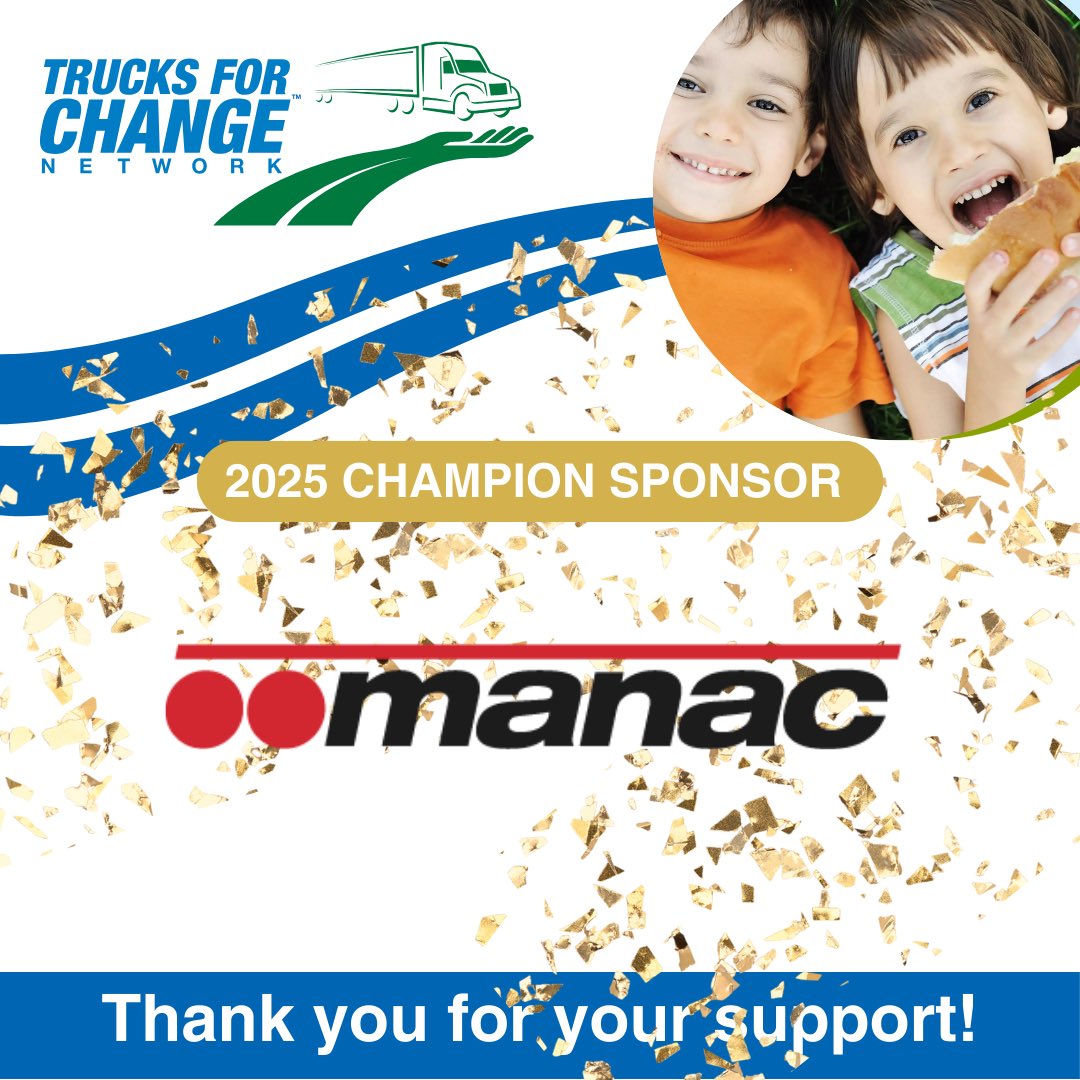 INC.!

We’re thrilled to welcome back Manac Inc. as a 2025 sponsor of Trucks for Change Network. Their renewed support keeps our mission rolling—delivering food and essential supplies to families in Canada. Together, we’re driving real change!