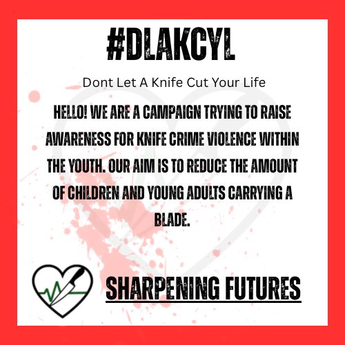 SharpeningYou's tweet photo. WE WELCOME SHARPENING FUTURES TO X !! 
Here is a bit about us and what we do !  #antiknifecrime #knifecrime #crime #uk #sharpeningfutures #campaign #DLAKCYL #Dontletaknifecutyourlife #fyp #fypシ #youth https://t.co/k7eWmJ0Vw3