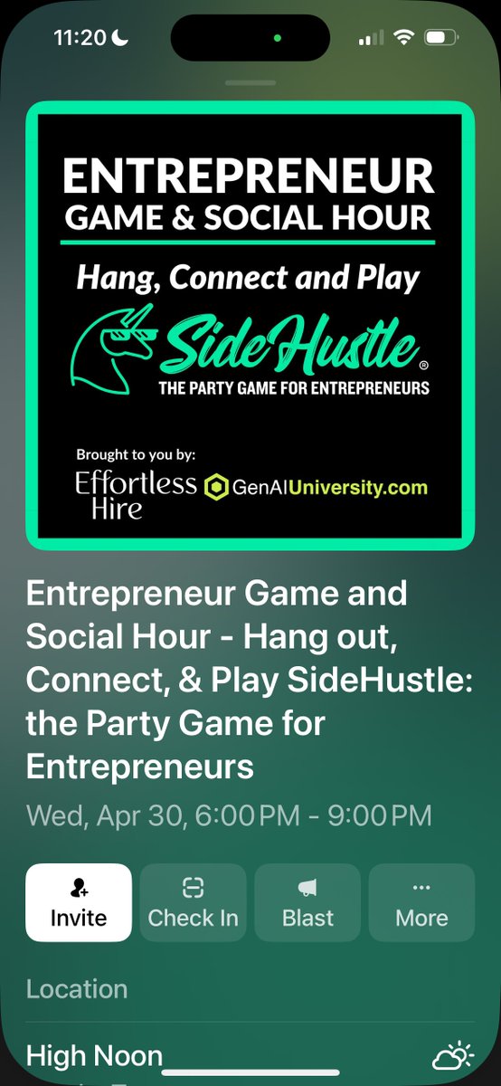 Game time this week in Austin! Come hang out, connect and have some funning playing <a href="/PlaySideHustle/">SideHustle: The Party Game For Entrepreneurs</a> ==> playsidehustle.com/atx
