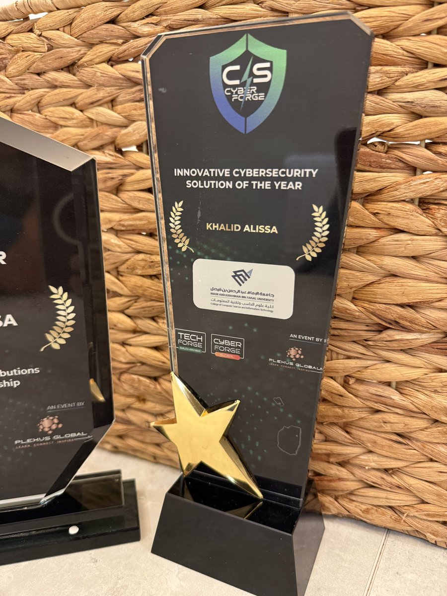 AlissaKhalid's tweet photo. فخور و الحمدلله بحصولي على جائزة
Innovative cybersecurity solution of the year
كل الشكر لمؤتمر #cyberforge و المنظمين لهذا الحدث المميز
Proud to receive the award of
Innovative cybersecurity solution of the year
At the #Cyberforge summit
#CyberSecurity #OT_security #Innovate https://t.co/EcOSpapNez
